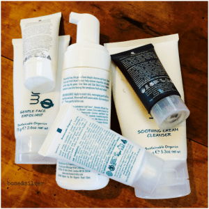 A selection of organic face creams and cleansers we use #selfcare #wellbeing #over50 #organicfacecream #australia #facials @boneAndsilver @sanctumskincare #byronbay