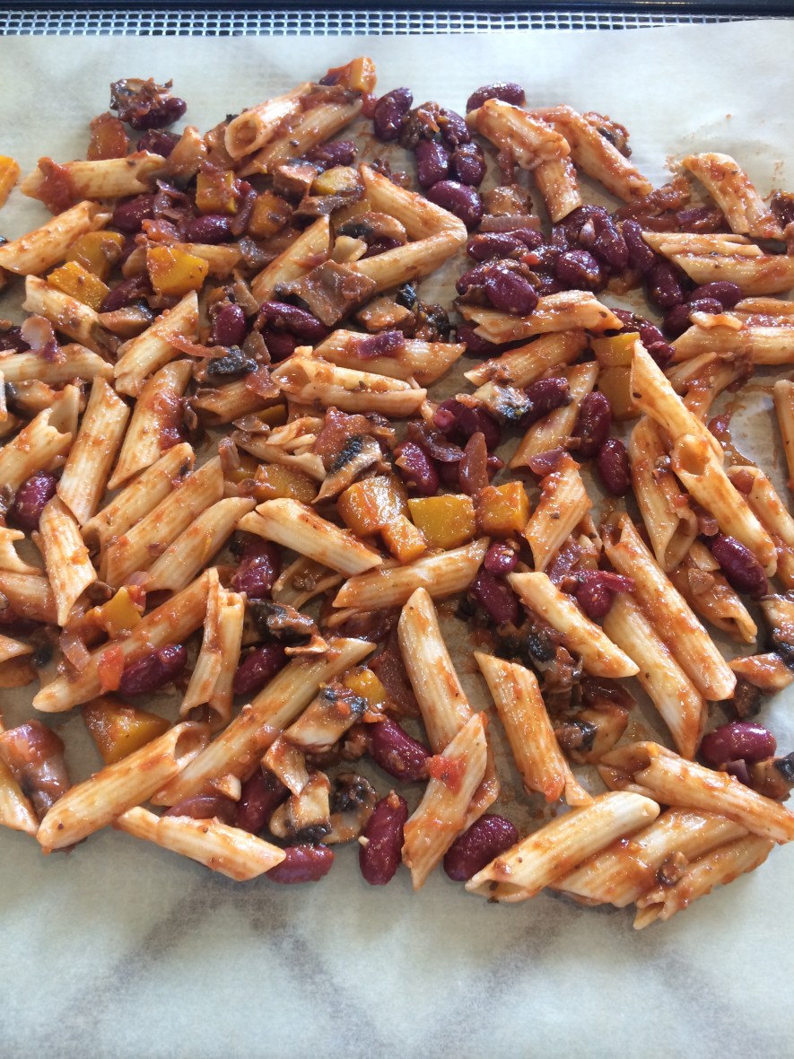 Mushrooms, kidney beans and tomato quinoa pasta #vegan #healthy #glutenfree #hikingfood