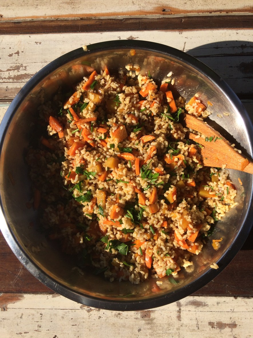 Rice and veggies #organic #selfcare #over50 #hikingfood