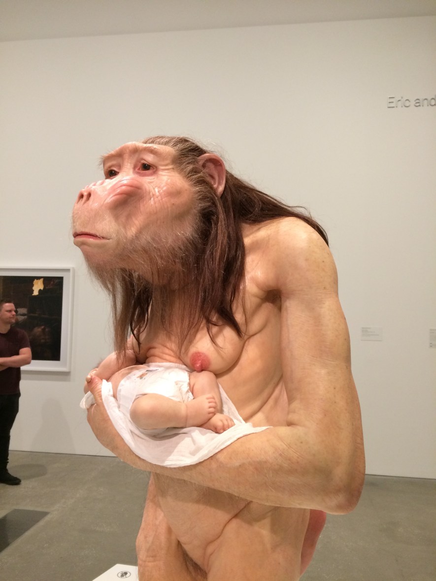 Grateful for Piccinini's wax sculptures in Brisbane at GOMA for art appreciation for wellbeing over 50