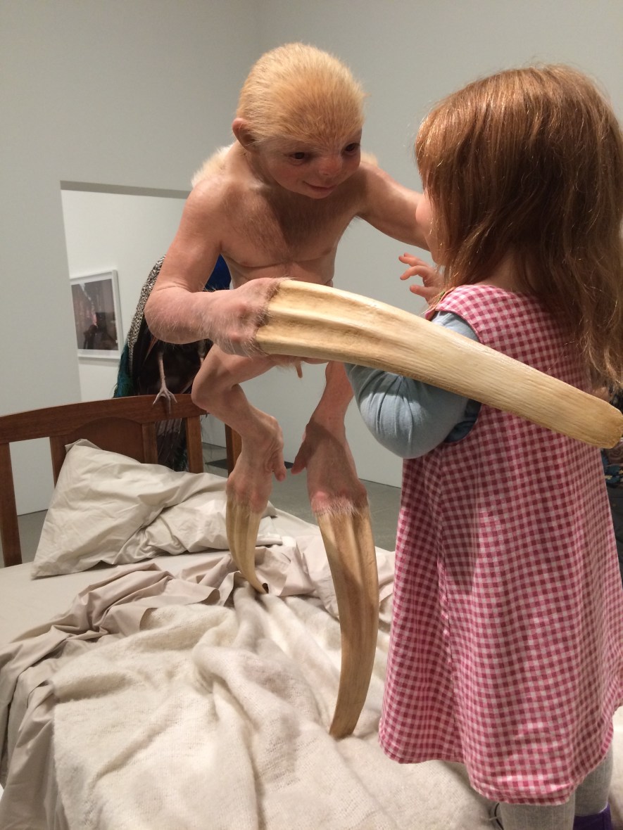 Grateful for Piccinini's wax sculptures in Brisbane at GOMA for art appreciation for wellbeing over 50