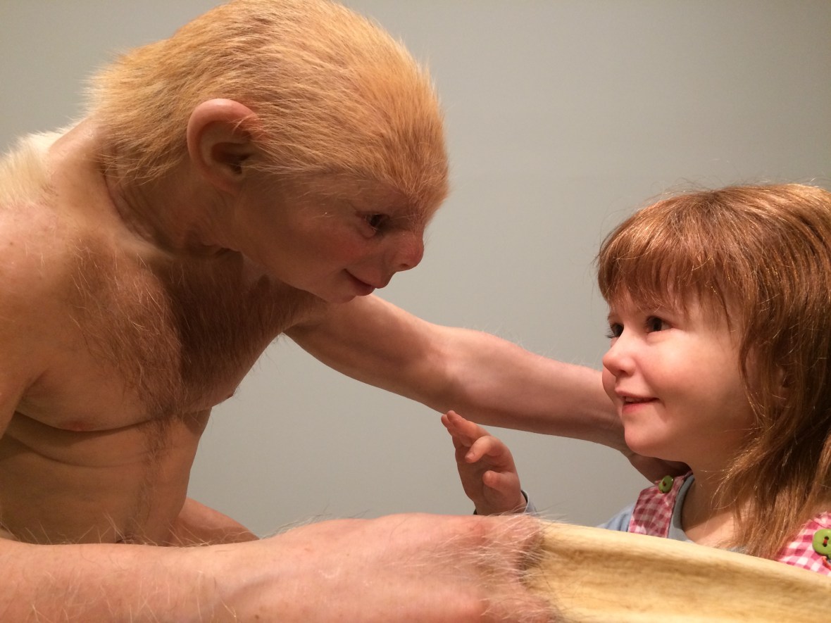 Grateful for Piccinini's wax sculptures in Brisbane at GOMA for art appreciation for wellbeing over 50