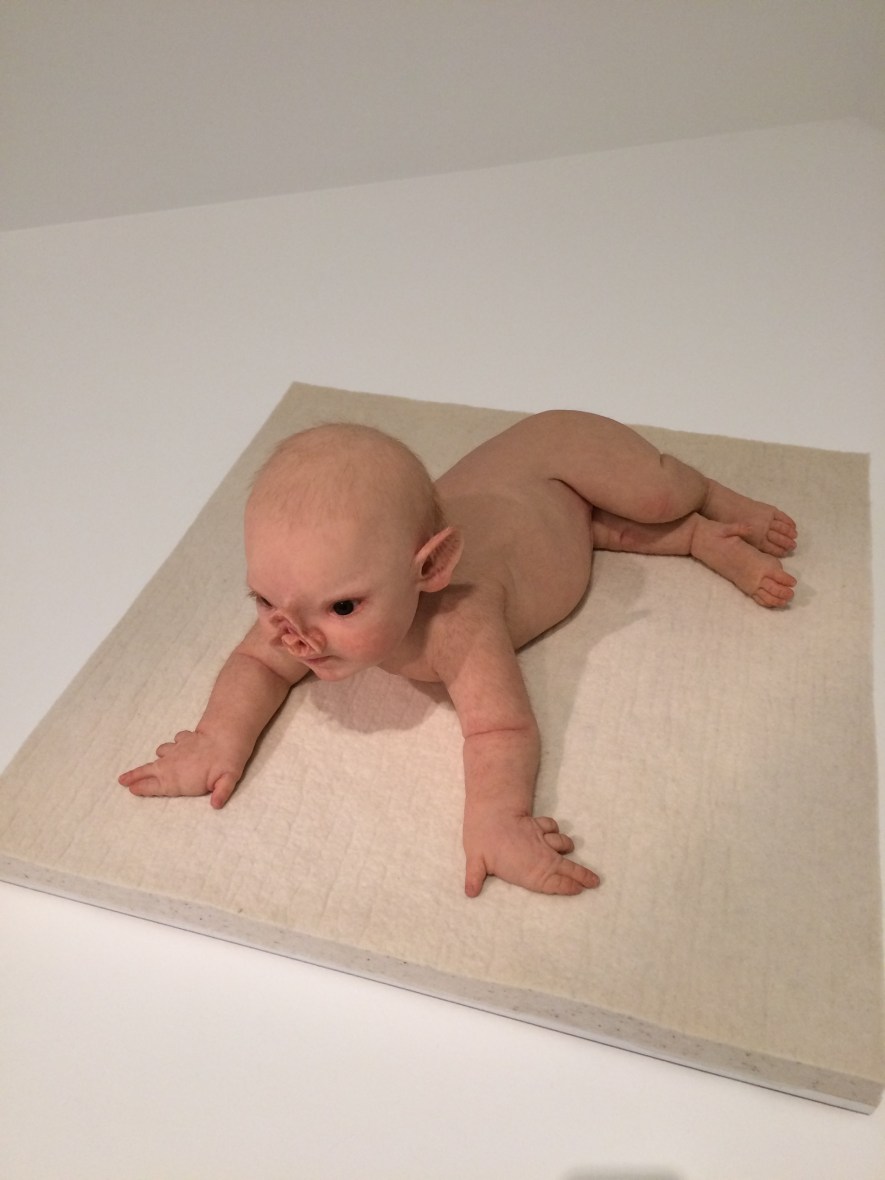 Grateful for Piccinini's wax sculptures in Brisbane at GOMA for art appreciation for wellbeing over 50