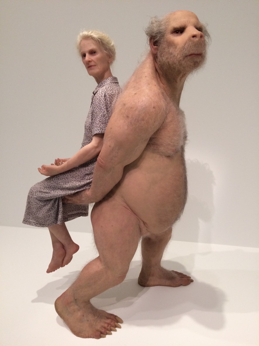 Grateful for Piccinini's wax sculptures in Brisbane at GOMA for art appreciation for wellbeing over 50