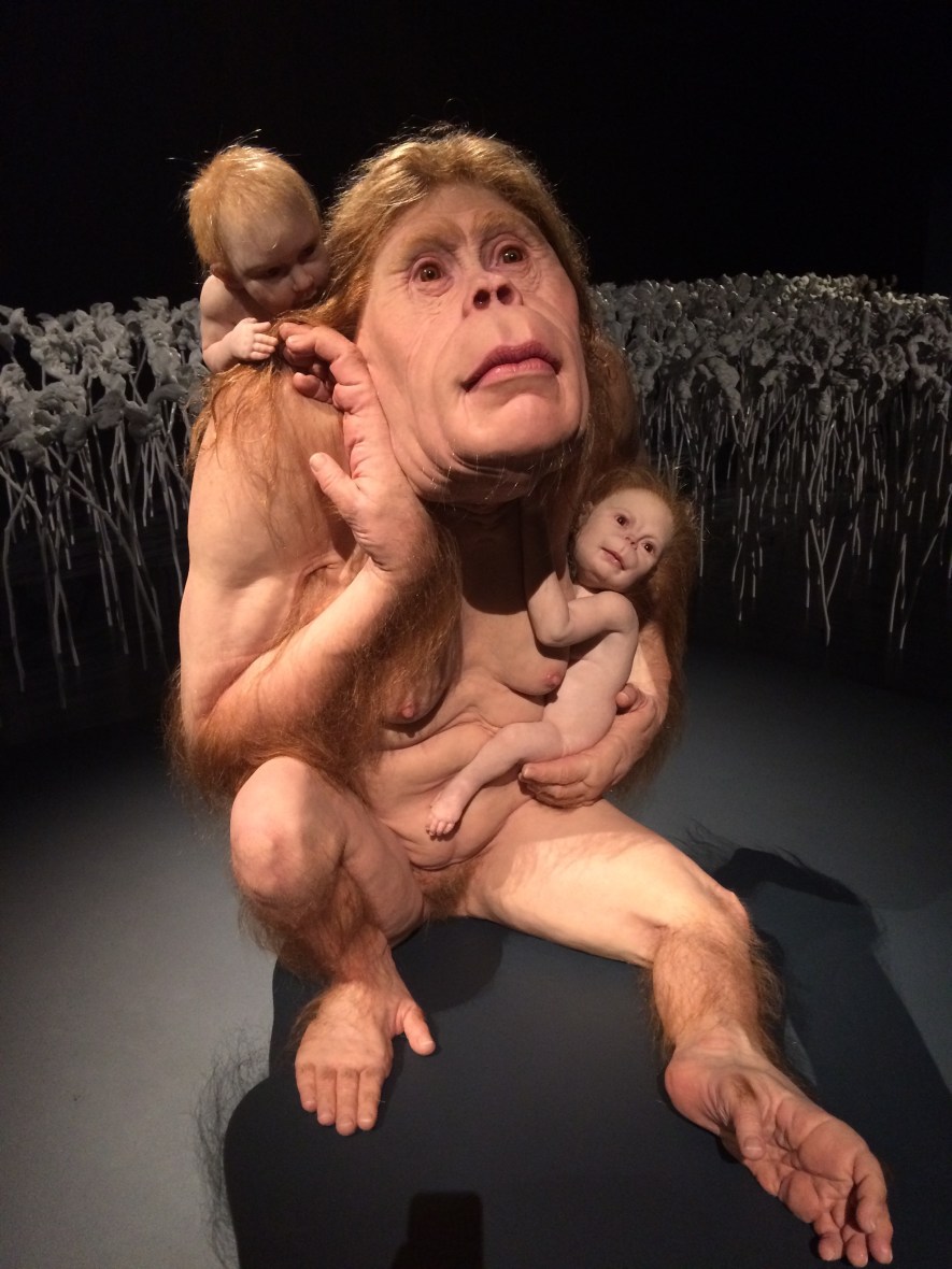 Grateful for Piccinini's wax sculptures in Brisbane at GOMA for art appreciation for wellbeing over 50