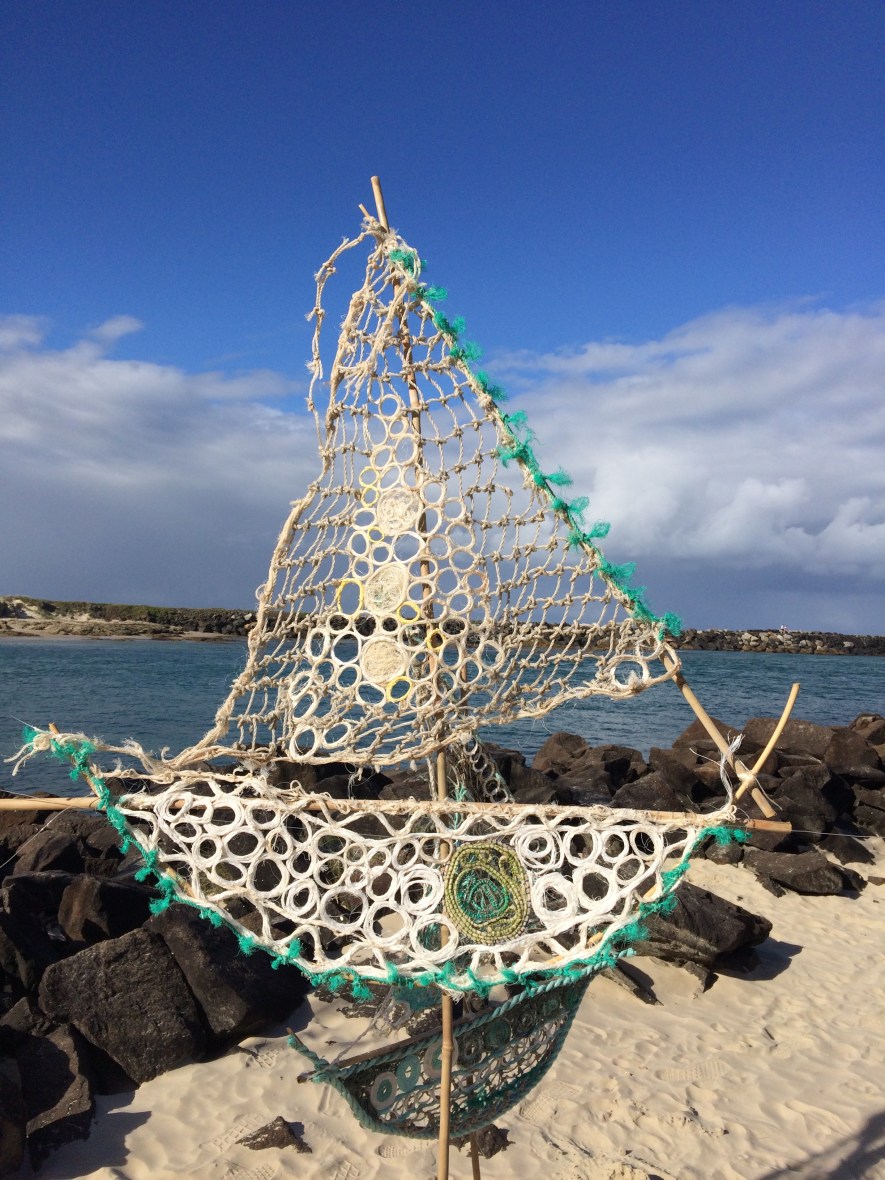 Made from found nets and fishing lines #sculpture #Australia #art #creativity