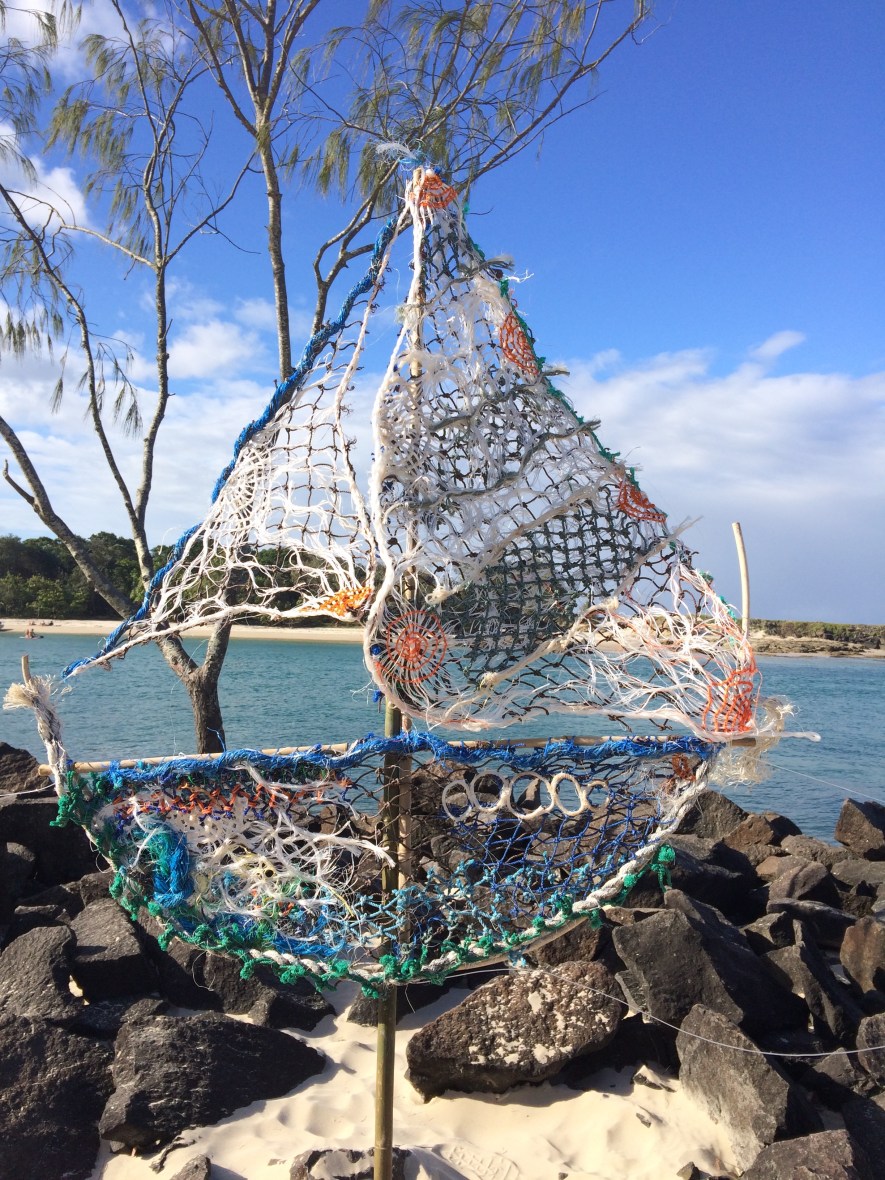 Made from found nets and fishing lines #sculpture #Australia #art #creativity